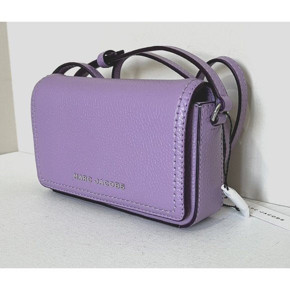 New Marc Jacobs Mini Flap Crossbody Pebble Leather Regal Orchid - Picture 2 of 5